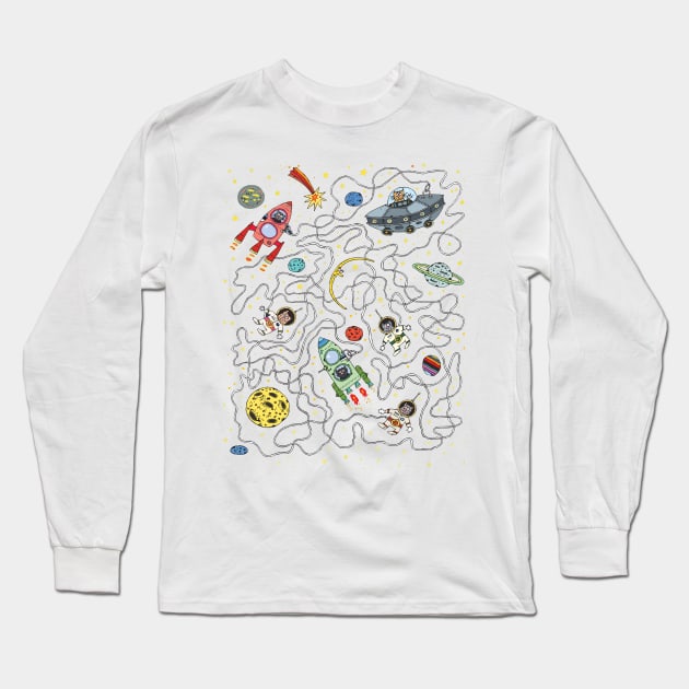 Cats Space Long Sleeve T-Shirt by Daskind